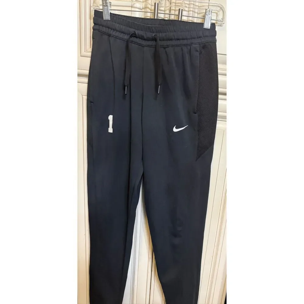 Nike Youth Dri-Fit Showtime Basketball Jogger Pants Black White Size Small